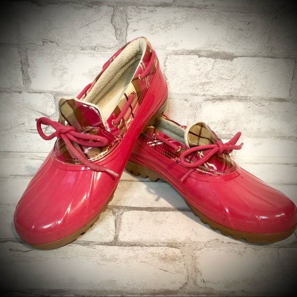 Sperry Hot Pink Waterproof Rubber Boot - Picture 1 of 9